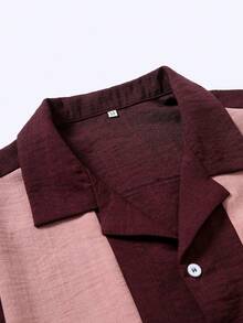 Manfinity RSRT Áo sơ mi nam tay ngắn cổ phối họa tiết retro, kiểu dáng thường ngày. - Nhiều màu - Xem 3