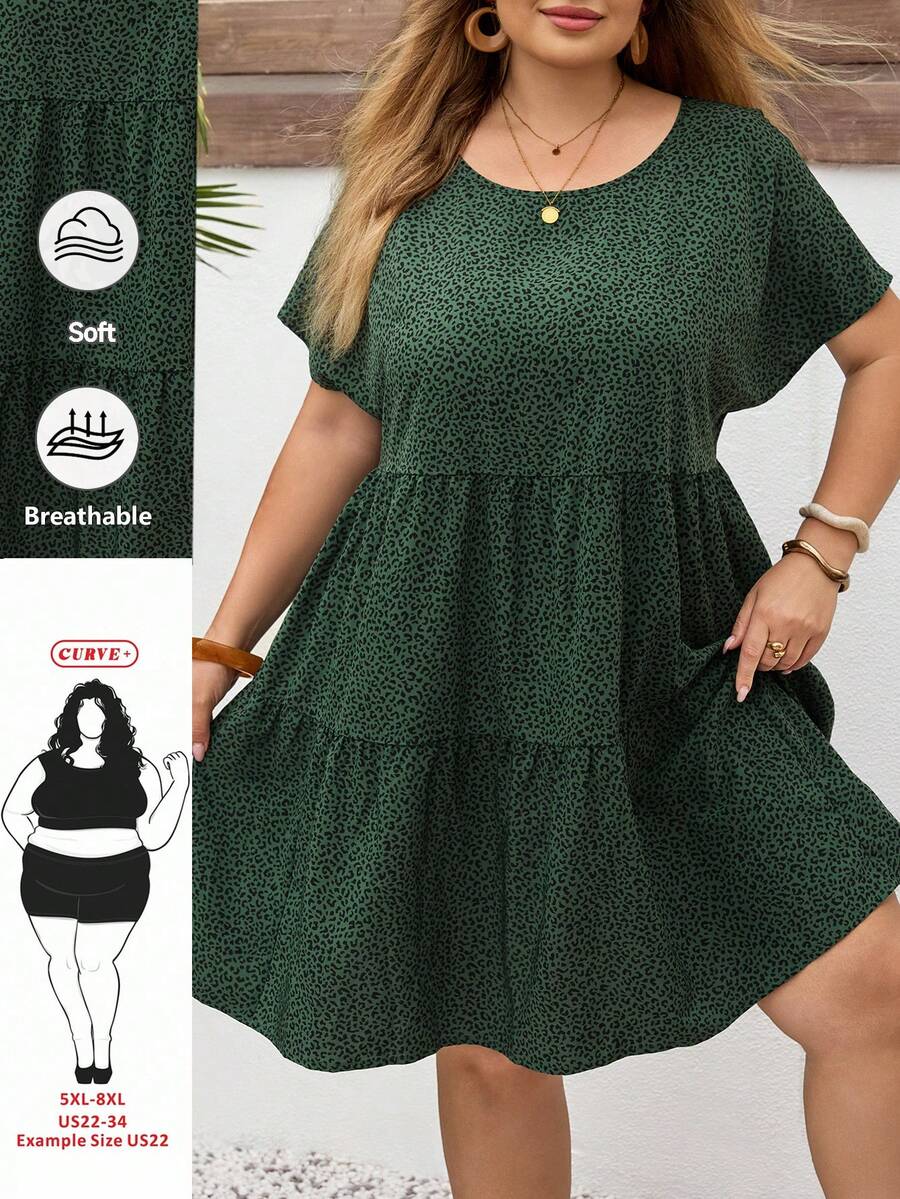 SHEIN CURVE+ Curve 尺码 US22 音乐节、海滨度假、波西米亚风女士春夏连衣裙 女士复古连衣裙 - 彩色 - 查看 1