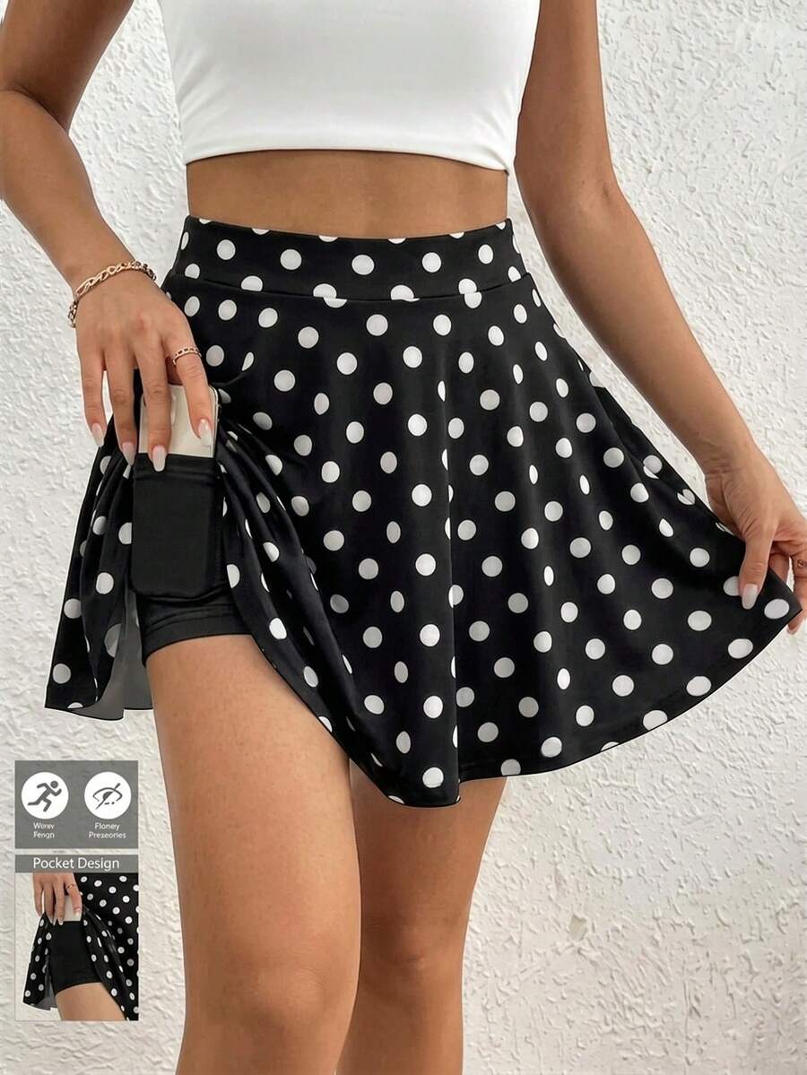 SHEIN Frenchy Quần short nữ in họa tiết chấm bi, trang phục mùa hè. - Nhiều màu - Xem 1