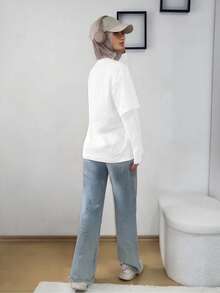 Mulvari 新款复古美式设计小众柠檬图案宽松短袖T恤 - 白色 - 查看 7