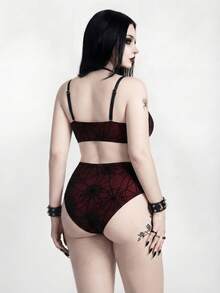 ROMWE Goth 2026新款加大码两件套泳衣，女士夏季海滩度假装 - 彩色 - 查看 2