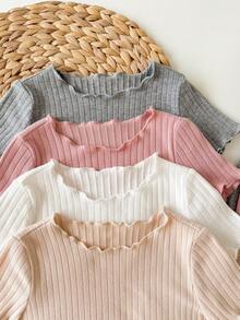 SHEIN 8pcs/Set Pakaian Musim Panas Bayi Perempuan Warna Pink dan Putih, Kasual, Setelan Keluarga yang Serasi, Baju Lengan Pendek dan Celana Pendek Bergaris Lucu, Pakaian Bayi Baru Lahir Unisex Warna Netral - MultiWarna - View 2