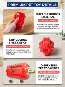 PETSIN 1 Quả bóng nhỏ hình giọt tiêu bằng chất liệu TPR, đồ chơi cho chó gặm, bàn chải đánh răng, đồ chơi đánh hơi cho thú cưng, đồ chơi giúp chó tự giải trí và thư giãn. - Nhiều màu - Xem 7