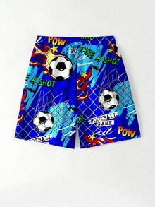 Tween Boys Casual Loose Fit Printed Beach Shorts, Suitable For Summer, Beach, Outdoor, Swimming - Multicolor - View 3