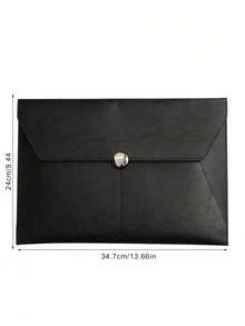 Faux Leather Document Bag, A4 Folder For Business & School Supplies, Information Organizer With Zipper, Portable Storage Pouch For Office, College, Teacher, Student, Back To School Essentials, Work & Travel Accessories - A4 - View 4