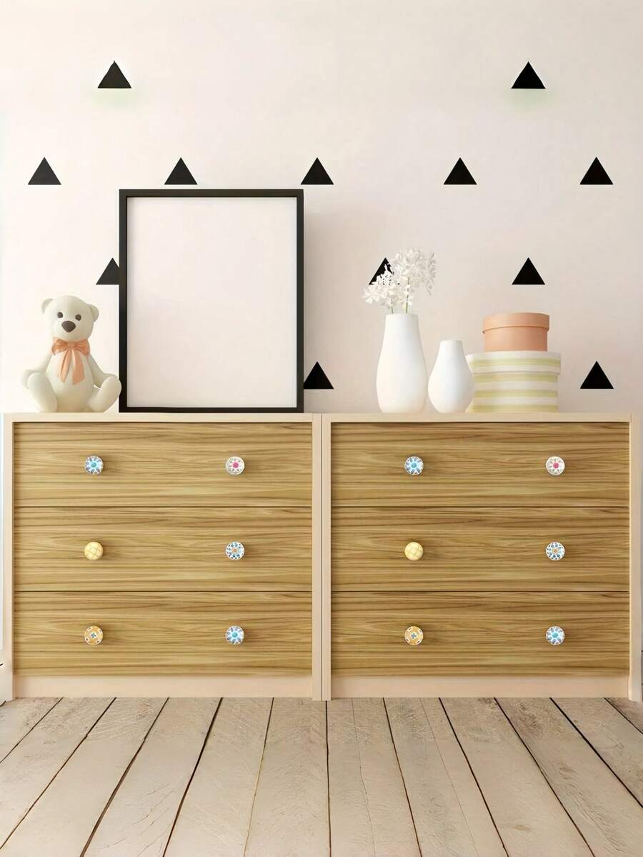 10PCS Ceramic Knobs Sun Pattern Vintage Decorative Cabinet Knobs For Cabinets Drawers Diameter 1.5 Inch 5 Styles - multicolor - View 1