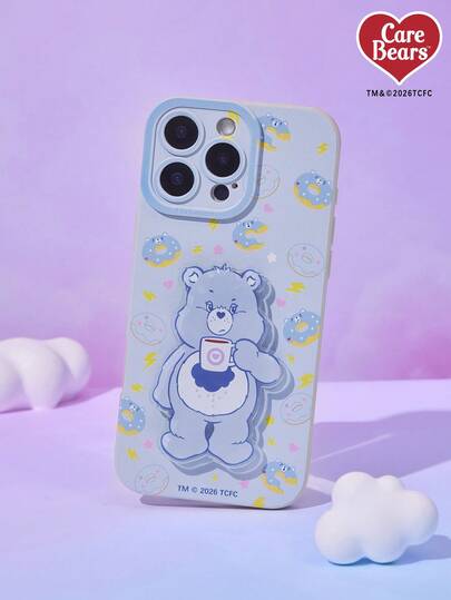 Care Bear X Joivida Rainbow Bear Pupil Eye Phone Case With Acrylic Stand, Apple Phone Case For IPhone 13-17 Series, Shockproof, Stylish And Multifunctional Phone Case