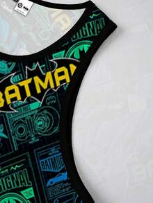 BATMAN X SHEIN Manfinity EMRG Herrlinne med heltäckande tryck och Joker-motiv i amerikanskt streetstyle - Multifärgad - Visa 3