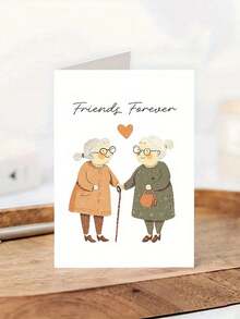 1PC Meaningful Friendship Card With Envelope For Bestie Classmate Colleague Friendship Decoration Celebrating Lasting Friendship Thank You Notes Funny Friends Forever - multicolor - View 6