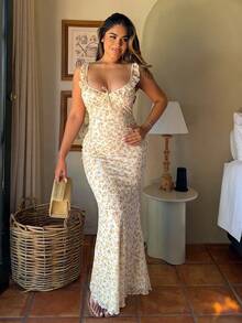 Maria Perezxox 女士无袖碎花连衣裙 - 粉色 - 查看 4