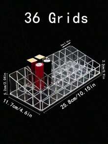 1pc Acrylic Lipstick Holder, Lipstick Storage Box, Lip Gloss Organizer, Makeup Display Rack, Perfect Storage Solution For Drawers, Vanity, Bathroom. Small Nail Polish & Lipstick Rack, Transparent Makeup Organizer Box, Multi-Grid Lipstick Box, Desk Transparent Cosmetic Storage Box, Transparent PET Lipstick Box, Multi-Grid Lip & Nail Polish Organizer - Multicolor - View 13