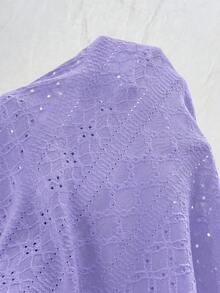 SHEIN Clasi Áo tank top cỡ lớn dành cho nữ, thích hợp mặc mùa hè, đi nghỉ mát, đi làm hàng ngày, chất liệu vải có họa tiết, thiết kế lưng chéo khoét lỗ. - Màu tím - Xem 8