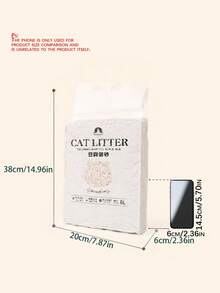 2,3 kg/6 L Cama de gato de tofu de sabor original instantáneo, no se pega al fondo ni a la pared - Multicolor - Ver 2