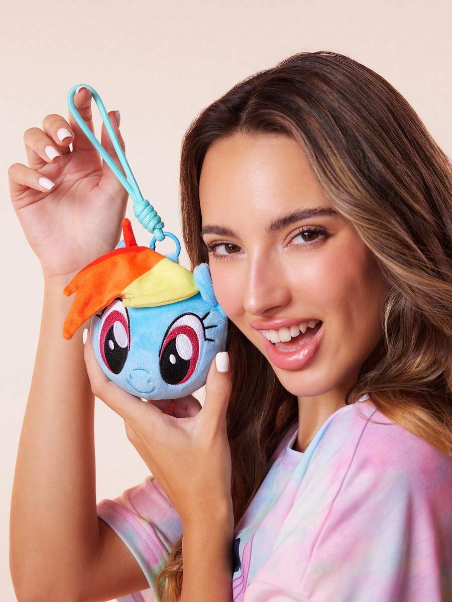 My Little Pony X SHEIN 1pc Cute Cartoon Pendant, Suitable For Boys And Girls, Fun Design, Can Be Hung On Coin Purse - Twilight Sparkle/Rainbow Dash/Pinkie Pie - Blue - View 1