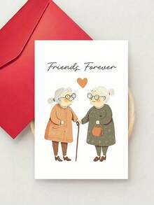1PC Meaningful Friendship Card With Envelope For Bestie Classmate Colleague Friendship Decoration Celebrating Lasting Friendship Thank You Notes Funny Friends Forever - multicolor - View 5