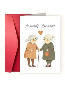 1PC Meaningful Friendship Card With Envelope For Bestie Classmate Colleague Friendship Decoration Celebrating Lasting Friendship Thank You Notes Funny Friends Forever - multicolor - View 3