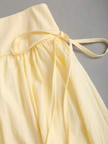 SHEIN Sweetro 女士甜美度假风黄色半身裙，春夏秋季 - 黃色 - 查看 6