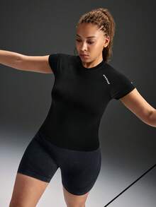 Voyena Plus Size Women Letter Print Fashionable Versatile Round Neck Sports Tank Top - Black - View 3