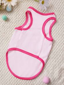 Bộ 1 áo vest cho thú cưng in chữ hình dâu tây, kiểu dáng giản dị, mềm mại và thoáng khí, chống rụng lông. - Nhiều màu - Xem 7