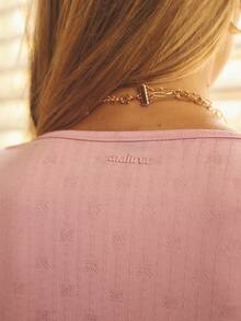 Aralina POINTELLE LONG SLEEVE WRAP TIE TOP - Pink - View 4