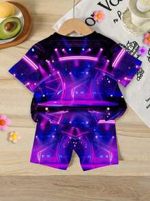 Spring And Summer Tween Girls Casual Fashion Creative Personalized High-End Refreshing Leopard Print Patchwork Graphic Letter Print Relaxed Back-To-School - Multicolor - View 2