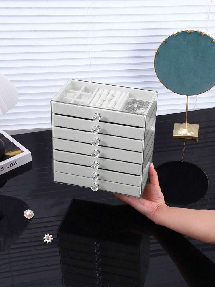 Hộp đựng trang sức 7/5/3 tầng bằng acrylic trong suốt có thể xếp chồng lên nhau, dùng để đựng vòng cổ, bông tai, nhẫn, vòng tay, mỹ phẩm, hộp trưng bày, đồ trang trí bàn trang điểm, bàn làm việc, quà tặng cho phụ nữ, quà Giáng sinh, sinh nhật, ý tưởng quà tặng, hộp đựng cọ trang điểm, hộp đựng nước hoa. - Nhiều màu - Xem 14