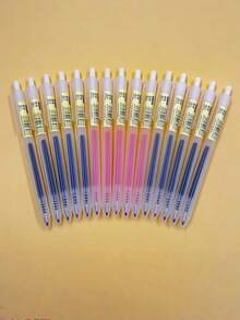 8-Pack/15-Pack Set Of Retractable Neutral Pens: Black/Red/Blue, 0.5 Mm Fine-Point Ballpoint Pens, Office And Study Supplies, Student Stationery. - multicolor - View 2