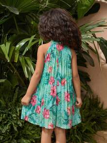 SHEIN 少女无袖碎花修身休闲连衣裙 - 彩色 - 查看 3