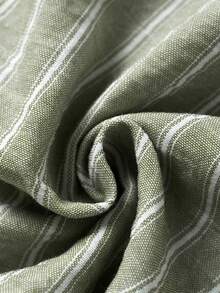 Linhara Blusa holgada de mujer de talla grande con cuello vuelto, estampado de rayas verdes, silueta en H, nueva llegada de primavera/verano, blusa casual de negocios, blusas casuales modernas para mujer, últimas llegadas, los mejores vendedores - Verde - Ver 5