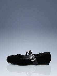CUCCOO GRLICON 2026 Flat Shoes Square Toe Women's Shoes, Holiday Atmosphere, Summer Wear, A Must For Travel, Y2K, Cool Girl Night Out Wear - Black - View 2
