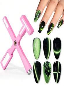 Que nam châm đa năng 5 trong 1 mạnh mẽ dùng cho sơn gel móng tay 3D hình mắt mèo, bút nam châm tạo hiệu ứng lấp lánh, dụng cụ làm móng ma thuật, phụ kiện làm móng. - Nhiều màu - Xem 2