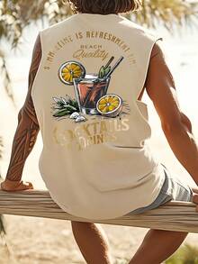 Manfinity Dauomo Camiseta de tirantes casual con estampado para hombre en verano - Multicolor - Ver 1