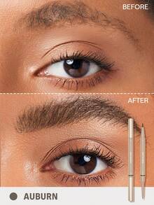 SHEGLAM Brows On Demand 2-In-1 Brow Pencil-Auburn Waterproof Liquid Eyebrow Pen Sweat-Proof Anti-Oil Brow Filling Outlining Eyebrow Cream Gel Makeup Brand Beauty Makeup Face Paint Cosmetic For Women Girls Perfect For Spring Summer Ideal For Y2K Fancy Fashion Suitable For Birthday Mother'S Day Gift Rave Party Ready Best Color - Auburn - View 3