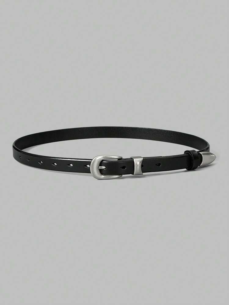 Black Fashion Buckle Belt, Suitable For Dresses And Pants