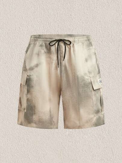 Mercer Haus Quần short thể thao mùa hè dành cho nam, quần short Bermuda kiểu cargo nhuộm màu tie-dye thời trang thường ngày, thích hợp cho hoạt động ngoài trời.