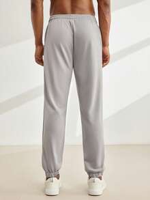 Driftmere Quần jogger nam in chữ, có dây rút ở eo và túi - Xám - Xem 2