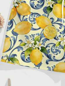 VIVINTIMO Men's Lemon Print Beach Shorts, Mesh Lining - Multicolor - View 5