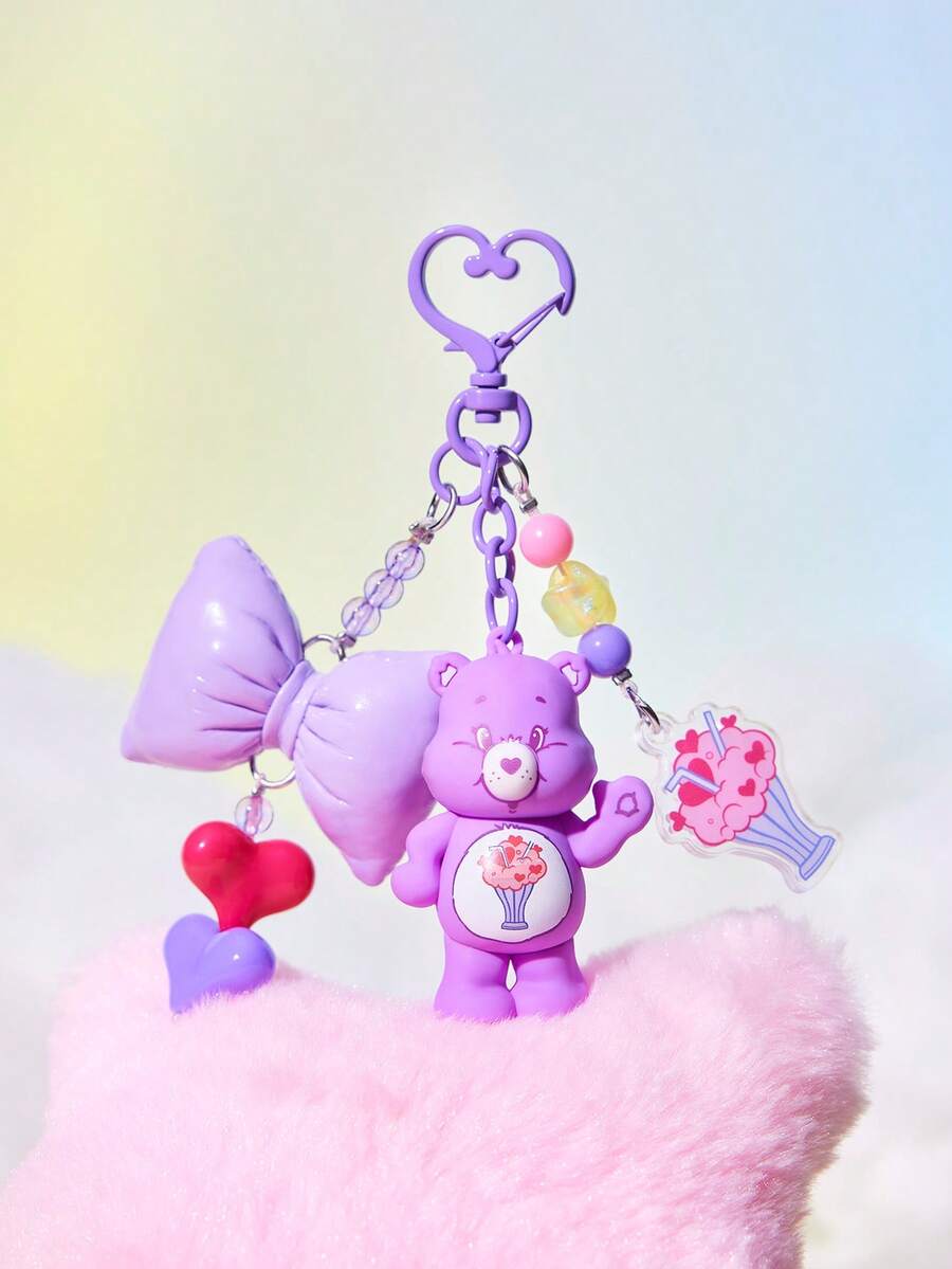 SHEIN X Care Bears Cartoon Bag Creative Hanger, Keychain, Gift - Purple - View 1