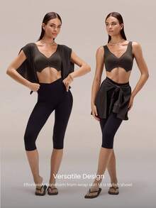 FeatherFit™ - Chân váy xếp lớp co giãn thoải mái, thích hợp cho Yoga, Pilates, Barre, Gym Studio và mặc hàng ngày. - màu nâu - Xem 4