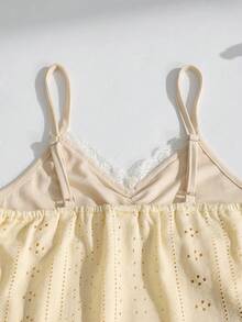 Áo hai dây ren dáng rộng cho bé gái tuổi teen, thích hợp mặc mùa hè. - Màu vàng - Xem 6