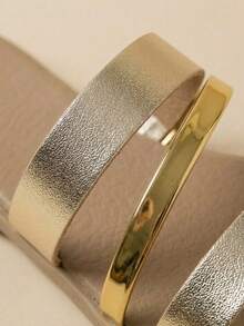 金色、玫瑰金和银色平底凉鞋 - Golden - 查看 3