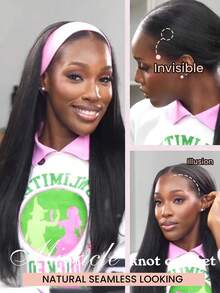 Boho Braids Tóc giả móc sợi Yaki màu sáng, đã được tách sẵn, làm từ tóc người Remy, kiểu thẳng, mềm mại, trọng lượng 50g/150g/250g, không đường nối, vô hình, phù hợp cho tóc mỏng của phụ nữ. - Natural Black - Xem 10