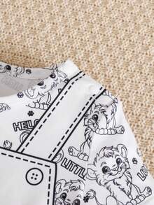SHEIN Playful Pals Baby Boy Cute Dinosaur Print Soft & Comfortable Romper, Suitable For Daily Wear, Holiday Gift - Yellow - View 6