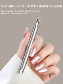 2Pcs Double Headed Cat Eye Magnet Nail Tools Smooth Shiny Surface Strong Magnetic For Gel Nail Polish Design Professional Nail Accessories Precise Sturdy For Nail Technician Female Manicure Christmas Gift - multicolor - View 6