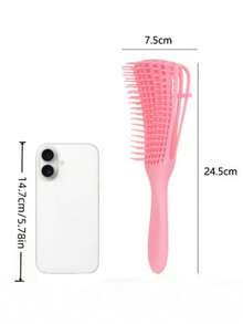 Sikat Rambut Bernapas dengan Sisir Bergaris 8 Gigi untuk Mengurai Rambut Keriting, Sisir Salon Anti Statis untuk Semua Jenis Rambut, Alat Penata Rambut, Aksesori untuk Wanita, Perjalanan, Rumah, Salon, Tukang Cukur - Berwarna merah muda - View 3