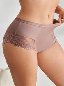 3pcs Contrast Lace Panty Lingerie - Multicolor - View 4