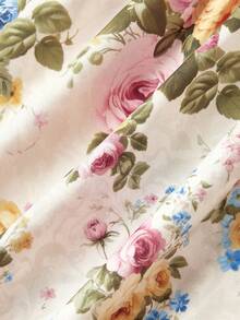 SHEIN MOD Robe mi-longue élégante à taille cintrée et imprimé floral pour femmes grandes tailles, tenue d'été et de vacances, style rétro, vintage et campagne, pour sortir, pour les enseignantes, pour les rendez-vous, les pique-niques, les fêtes, les bals de promo, les anniversaires, style cottage, thé, laitière, français, imprimé floral - Multicolore - Voir 4