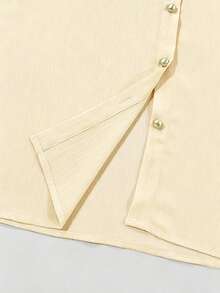Franclia Áo kiểu nữ cỡ lớn màu hồng thanh lịch mới cho mùa hè, chất liệu chiffon, cổ trắng, dáng rộng, tay ngắn. Thích hợp cho mùa hè, lễ hội và các dịp nghỉ lễ. Đặc điểm nổi bật: cúc kim loại trang trí, kiểu dáng đa năng, cổ áo tương phản, dáng rộng, tay ngắn và vải xếp ly. Trang phục mùa tốt nghiệp, trang phục công sở thời trang, trang phục thường ngày năng động, trang phục chuyên nghiệp thành thị. - Màu be - Xem 5