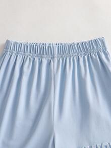 SHEIN 两件套男童夏季时尚休闲运动可爱酷炫图案T恤短裤套装，适合日常穿着、上学、休闲、度假、聚会等各种场合，是夏季的理想之选。 - 綠色 - 查看 4