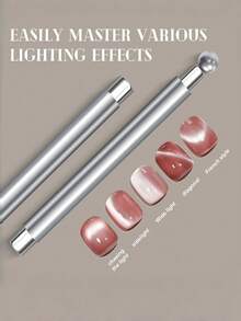 2Pcs Double Headed Cat Eye Magnet Nail Tools Smooth Shiny Surface Strong Magnetic For Gel Nail Polish Design Professional Nail Accessories Precise Sturdy For Nail Technician Female Manicure Christmas Gift - multicolor - View 7